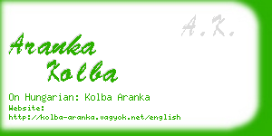 aranka kolba business card